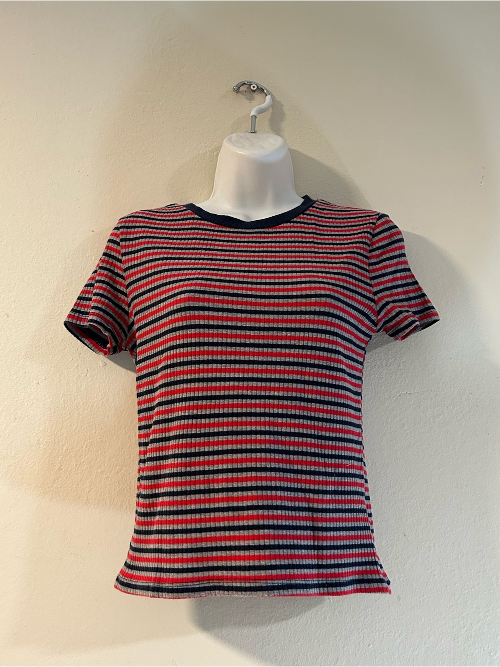 No Boundaries Ribbed Striped T-Shirt - Women's